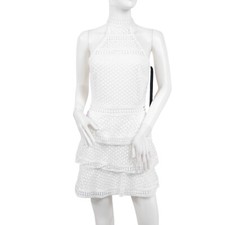 Pretty Little Thing Raine White Lace Tiered Sleeveless Mini Dress NEW NWT Size 2