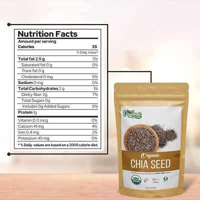 Bio Zing Chia Samen | USDS Zertifiziert | 227g/8oz-454g/16.9oz/