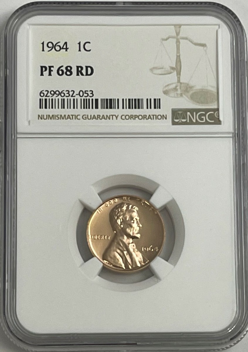 1964 P NGC PF68 RD Red Proof Lincoln Memorial Penny 1C One Cent