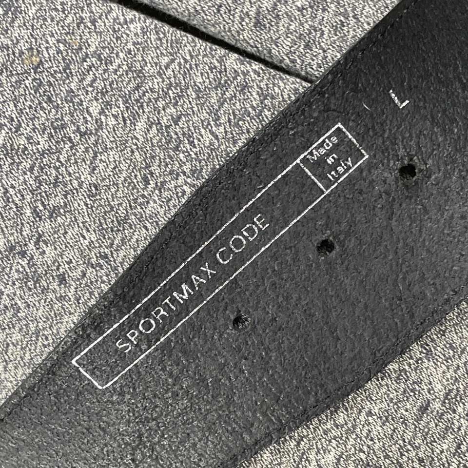 Cinturón Sportmax Code ancho de cuero negro trenzado talla grande tachuelas de cristal Italia Foto 4 de 4