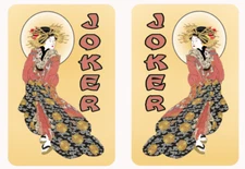 Mah Jongg Jong Mahjong 10 Joker Stickers Geisha - Set #868a ** Free Shipping **