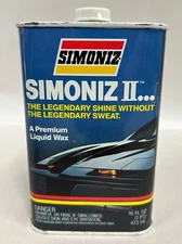 Vtg Simoniz II Advertising Car Polish Graphics Liquid Wax Can Container (A5)