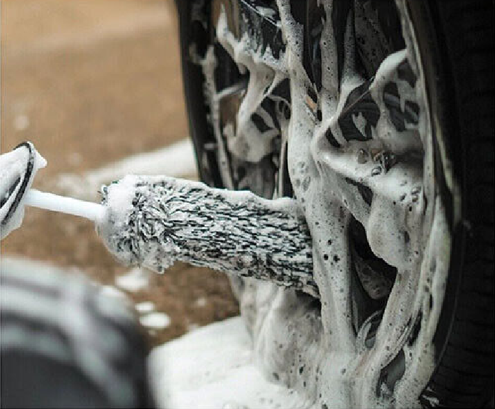 Microfibre Alloy Wheel Woolly Wand Wheel Brush Non Metal Car Washing