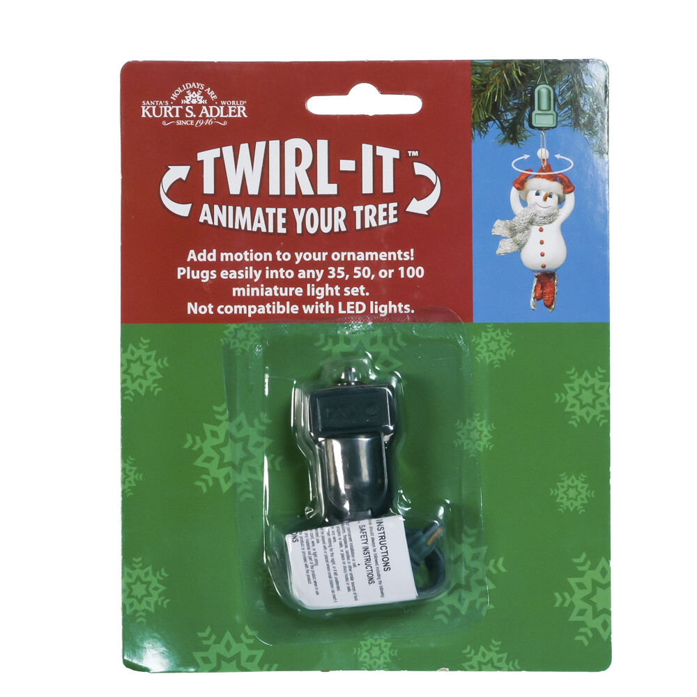 Twirl It Motor Pigtail Rotating Christmas Tree Ornament Spinner J7804