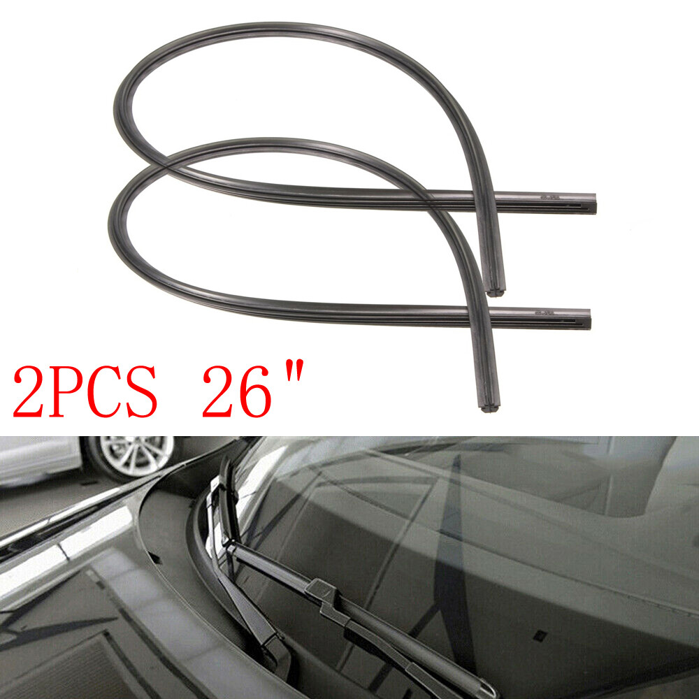 2Pcs 26 Inch Universal Car Bus Silicone Frameless Wiper Blades Refill