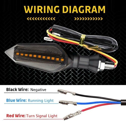 LED Turn Signal Sequential Flowing Brake Lights For Motorcycle Yamaha MT07 FZ-09 - Picture 7 of 11