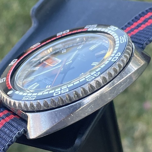 Vintage Seiko RALLYE 42mm Automatic Watch Blue Dial w/ Orange Hand 7006-8030 - Picture 16 of 17