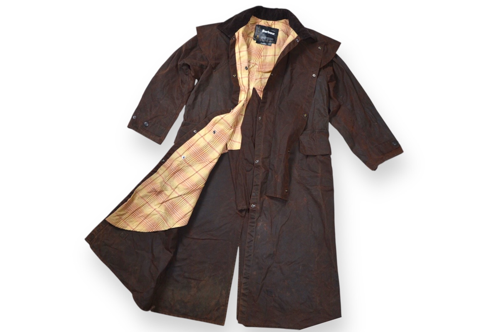 Men's Barbour Stockman Waxed Duster Coat A1554 UK Size S Riding Jacket