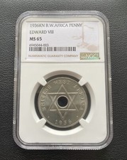 British West Africa 1936KN 1p One Penny - Edward VIII - NGC graded MS65
