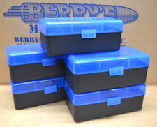 AA Battery Plastic Storage Box Bin 5 x Containers HOLDS 50 BATTERIES BLUE COLOR