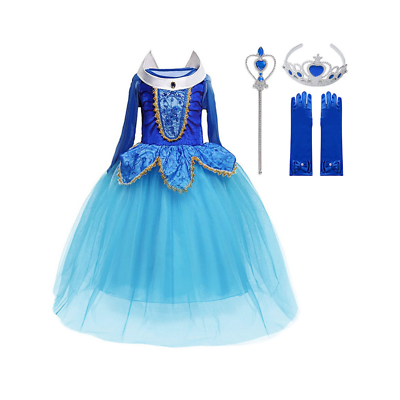 Disney-Inspired Sleeping Beauty Princess Aurora Blue Dress with Accessories  | eBay