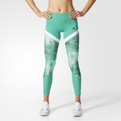 Adidas ClimaLite Wow Drop 4 Green Snakeskin Ultimate Women's Leggings size XS