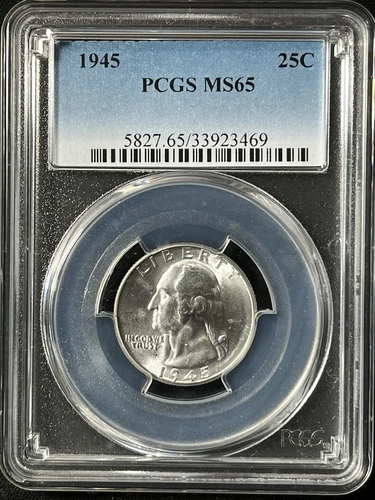 1945  25C Washington Quarter Dollar PCGS MS65  33923469
