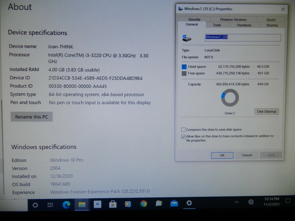 Lenovo ThinkCentre M72e Intel Core i3-3220 @3.30GHz 4GB RAM,500GB HDD,Win 10 Pro - Image 2 of 4