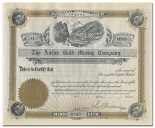 Certificado de acciones de Antler Gold Mining Company