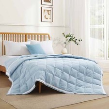 Summer Cooling Fabric Oversized Down Blanket, King or Queen Blanket with Trim