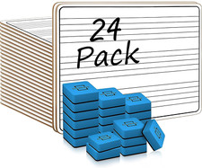 24 Pack Dry Erase Music Staff White Boards 9"X"12 Inch Lapboard Double
