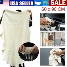 Natural Chamois Leather Car Drying Towel Shammy Cleaning Cloth Absorbent 60x90cm