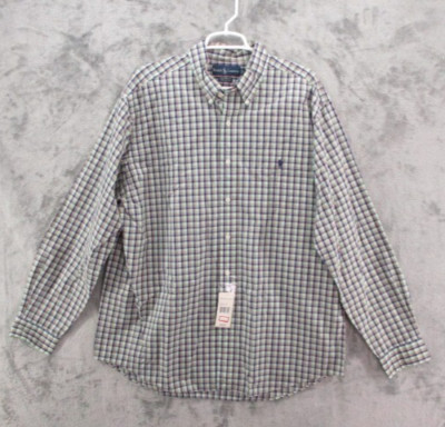 NOS Polo Ralph Lauren Shirt Mens XL Blue Green Plaid Custom Fit Long Sleeve NEW