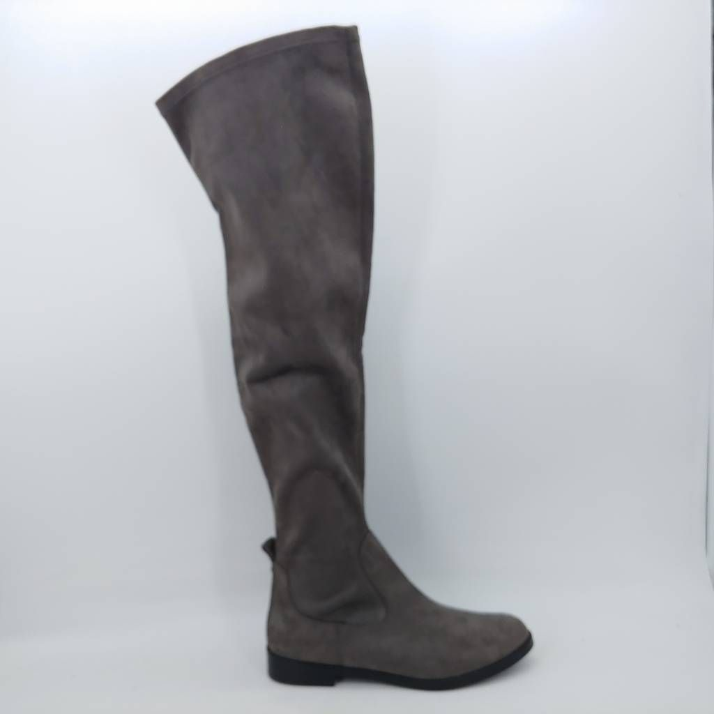 Kenneth Cole Reaction Womens Wind-Y Boots Gray Flat Heel Knee High