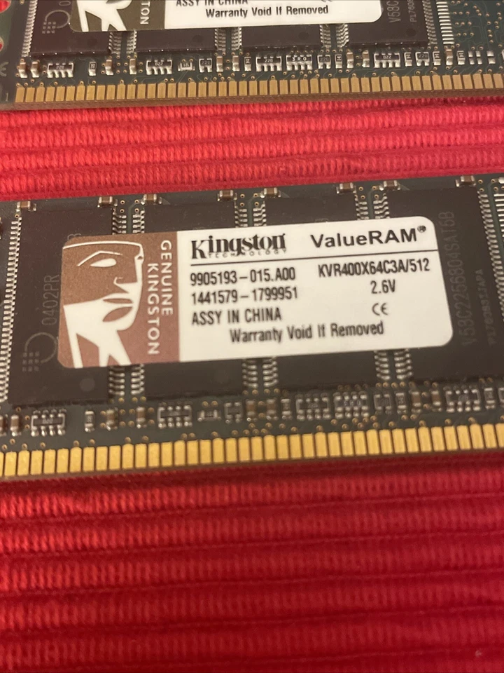 ValueRAM CE KVR400X64C3A/512 2.6 Kingston - Lot of 3 Sticks (CA) - Image 2 of 3