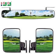 10L0L Golf Cart Side Mirrors & Rear View Mirror for Yamaha EZGO Club Car