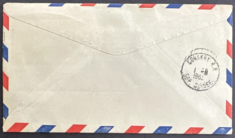 UN 1963 1st Flight Air Mail Cover Pan Am NY to Conakry International Relief Post - Image 2 of 2