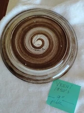 1 SantaAnita Swirl Vreni Signed Plate 9”  1951 Brown Green Collectible No Chips