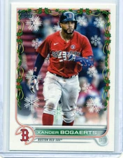 2022 Topps Holiday Sleeve Variation #HW40 Xander Bogaerts Red Sox SP NM+