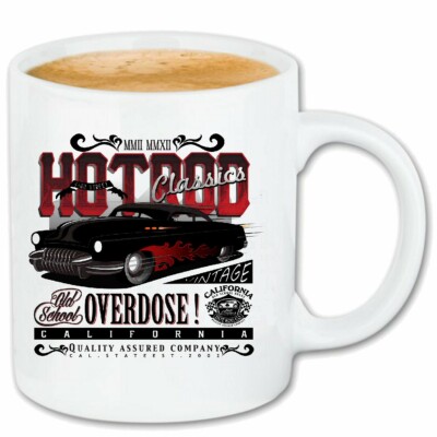 Kaffeetasse HOT ROD CALIFORNIA VINTAGE OLD SCHOOL HOT ROD US CAR MUCLE CAR V8