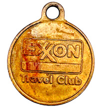 Exxon Travel Club Brass Token Key Fob Vintage