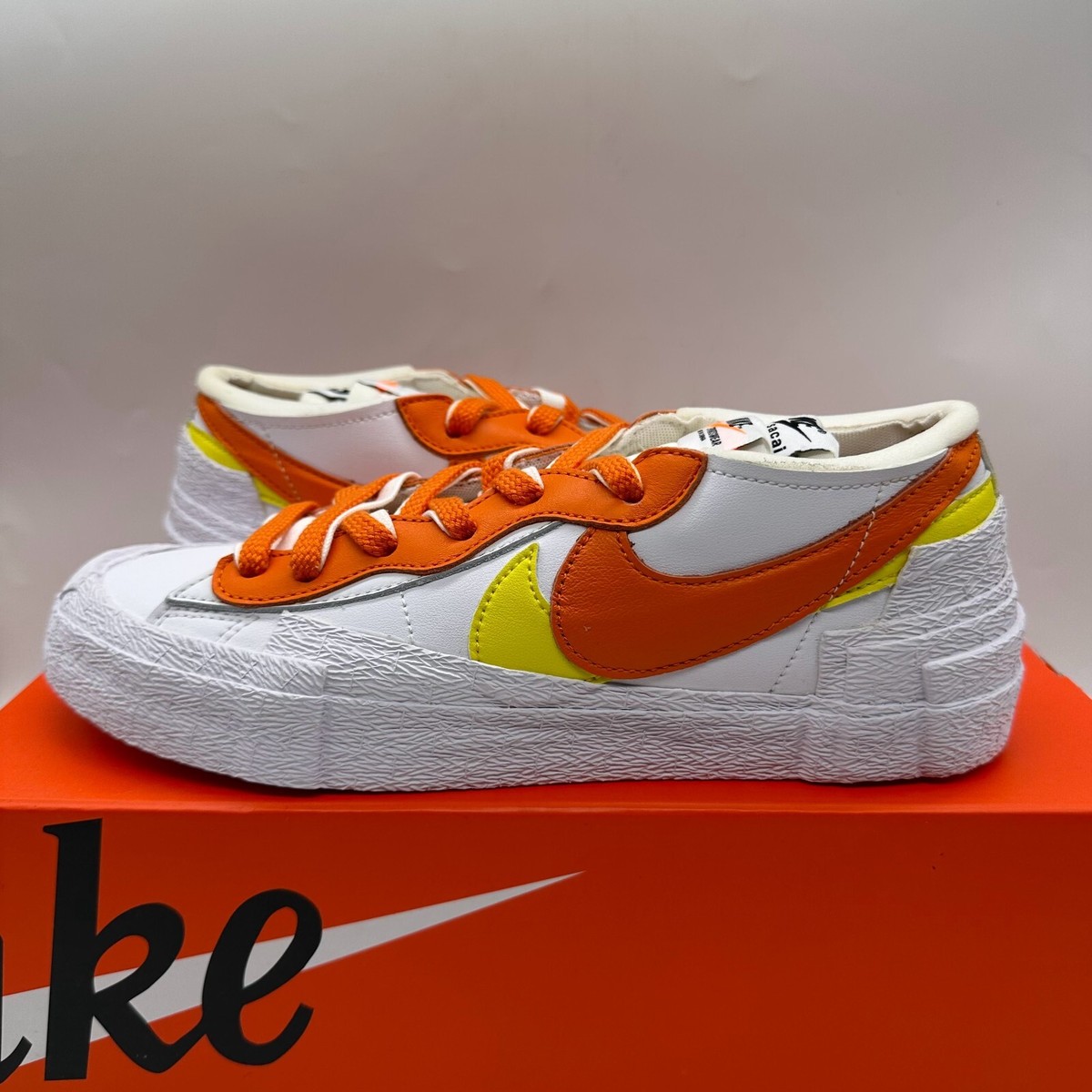 Nike Blazer Low sacai White Magma Orange size 7 194958312862| eBay
