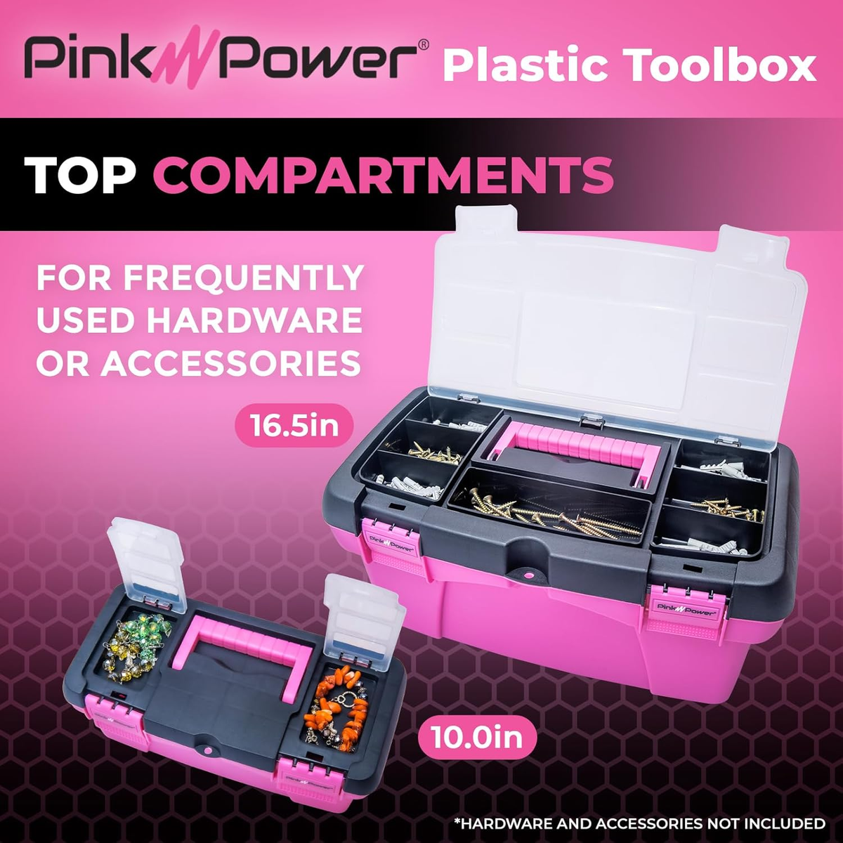 Pink Tool Box for Women - Sewing, Art & Craft Organizer Box Small