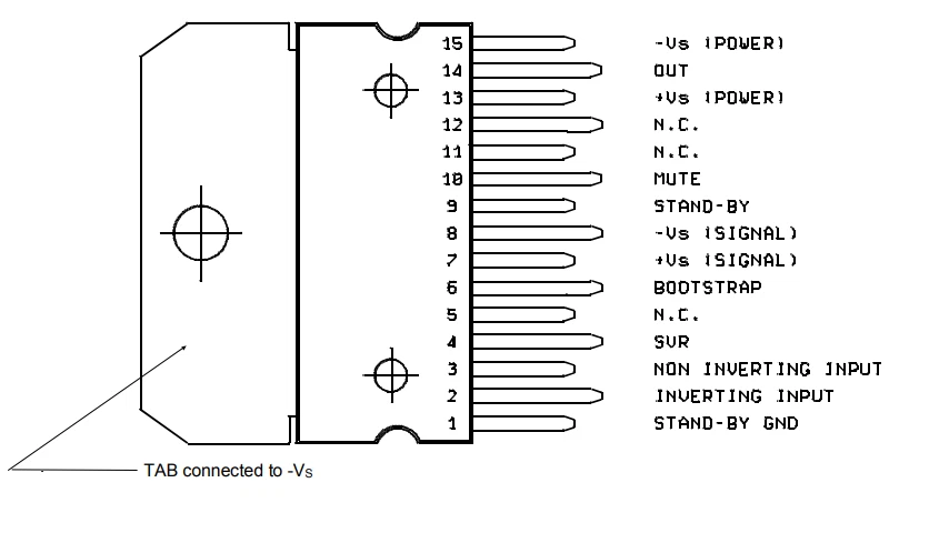 TDA7293 New, Original 120 V 100W DMOS audio amplifier Multiwatt 15H, very rare - Image 3 of 4
