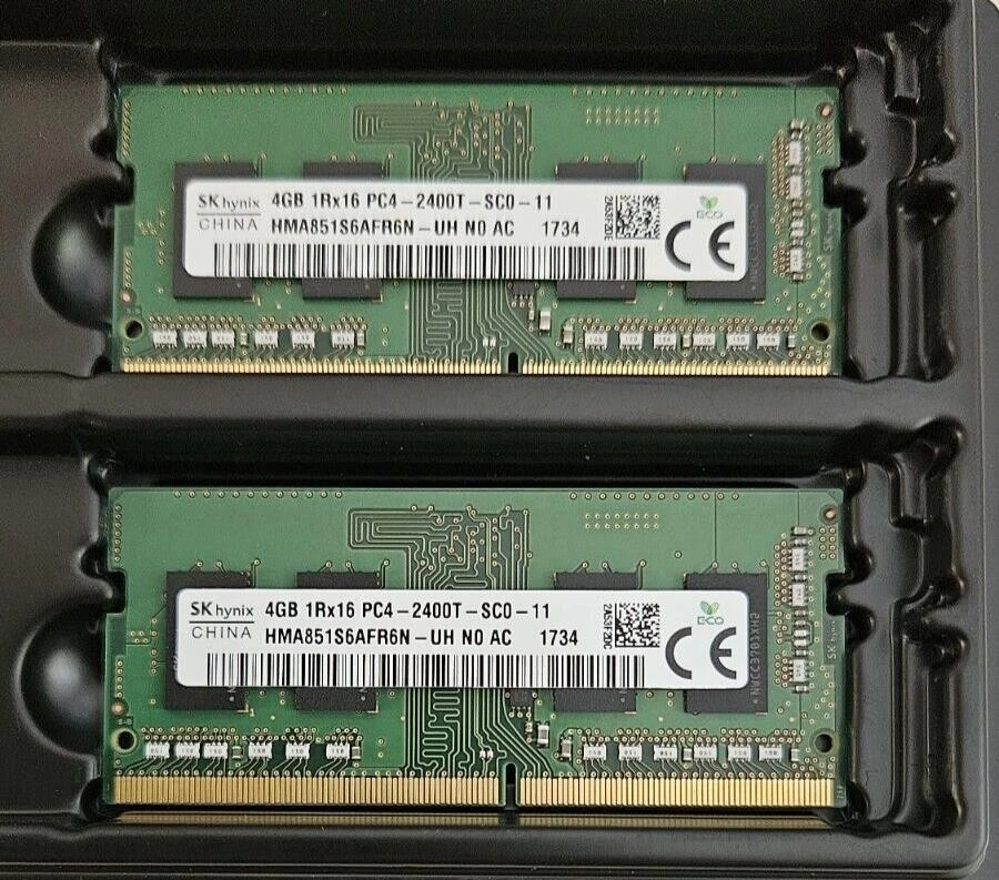 RAM 8GB 2x4GB DDR4 HYNIX 1Rx16 PC4-2400T-SC0-11 HMA851S6AFR6N-UH  *NEW* REF00291 - Image 4 of 4