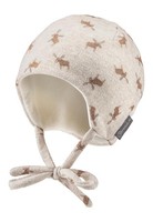 Sterntaler Neugeborenen Beanie Rentiere Mit Ohrenklappen Baumwollfleece Natur