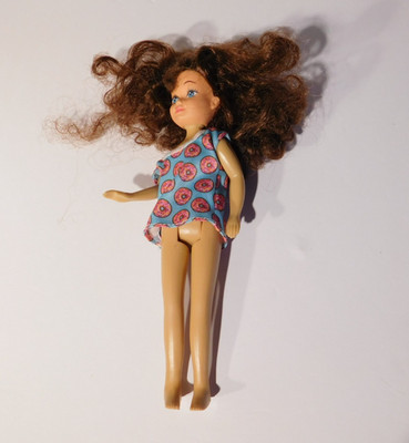 Vintage Kid Kore Doll - Katie - 7 1/2''  Used, 1990's Thick, dark brown hair