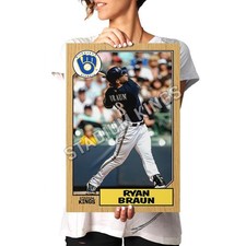 Ryan Braun Milwaukee Brewers 1987 Baseball Card Poster - 11x17 in.