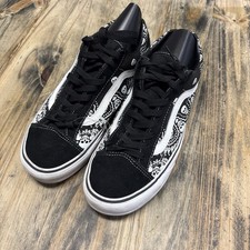 Vans Old Skool Black With Skulls And Bandana Pattern Men s 11