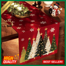 Christmas Table Runner,13''X72'' Seasonal Christmas Tree Snowflakes Seasonal Dec