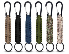 6 Pack Paracord Keychain with Carabiner Braided Lanyard Key Chain Paracord Carab
