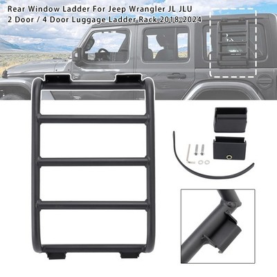 Rear Window Ladder For Jeep Wrangler JL JLU Luggage Ladder Rack 2018~2024