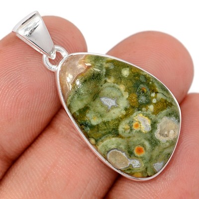 Natural Rainforest Opal 925 Sterling Silver Pendants Jewelry CP75284