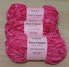 JUICY COUTURE LUXE VELOUR SPARKLE FREE LOVE Pink YARN POLYESTER 107 YD LOT OF 3