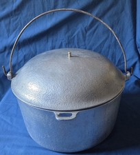 VINTAGE 8-QUART CLUB HAMMERED ALUMINUM DUTCH OVEN STOCK POT WITH LID & BALE