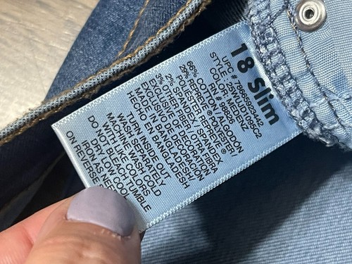 Jordache Jeans, Girls Size 18, Blue, Denim, Slim, Skinny - Picture 5 of 9