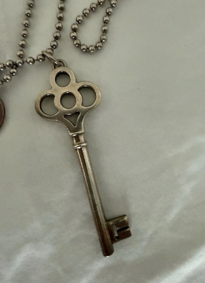 Tiffany & Co. Sterling Silber Return Herz & Schlüssel Anhänger Halskette- - Bild 3 von 4