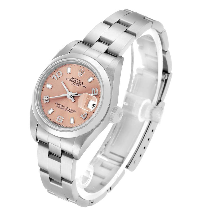 Rolex Date 26mm Salmon Arabic Dial Oyster Bracelet 79160 image 5