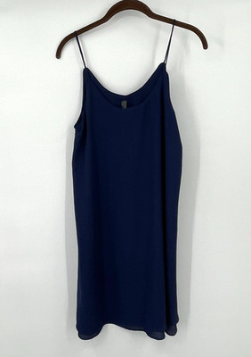 Alya Francescas Womens Dress XS Blue Strappy Tiered Lightweight Sleeveless Knit