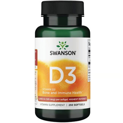 Vitamin D3 5000 IU 250 Weichkapseln Swanson Health Products